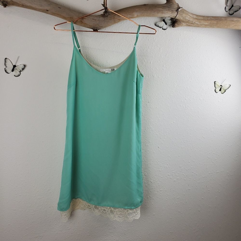 Ellison blue green cami slip top mini dress